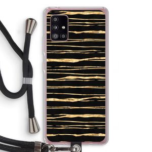 Gouden strepen: Samsung Galaxy A51 5G Transparant Hoesje met koord