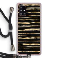Gouden strepen: Samsung Galaxy A51 5G Transparant Hoesje met koord Gouden strepen: Samsung Galaxy A51 5G Transparant Hoesje met koord