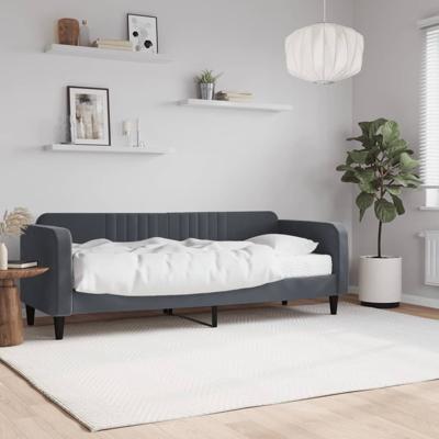 Slaapbank met matras 80x200 cm fluweel donkergrijs