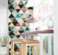Muursticker geometrisch driehoek en plant