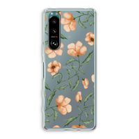 Peachy flowers: Sony Xperia 5 III Transparant Hoesje