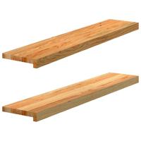 VidaXL Vensterbanken 2 st 100x20x2 cm massief eikenhout lichtbruin