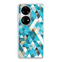 Gekleurde driehoekjes blauw: Huawei P50 Pro Transparant Hoesje