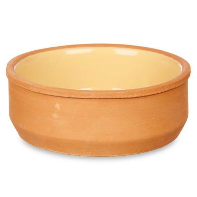 Tapas/creme brulee serveer schaaltjes - set van 6x - terracotta - geel - 12 x 4 cm