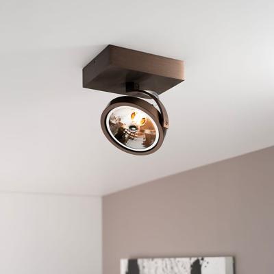 Saturno bronzo I by LUSENZ - Plafondspot met kantelbare geborstelde bronzen basis en armatuur