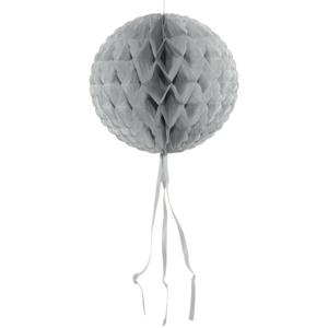 Decoratie bol - zilver - 30 cm - crepe papier - versiering - feestversiering