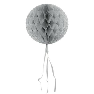 Decoratie bol - zilver - 30 cm - crepe papier - versiering - feestversiering