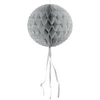 Decoratie bol - zilver - 30 cm - crepe papier - versiering - feestversiering Decoratie bol - zilver - 30 cm - crepe papier - versiering - feestversiering
