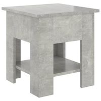 The Living Store salontafel bijzettafel - 40 x 40 x 42 cm - betongrijs - bewerkt hout - thumbnail