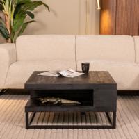 LABEL51 Salontafel 'Cube' Mangohout, 80 x 80cm, kleur Zwart