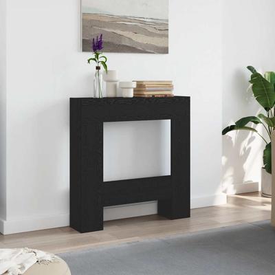 Haardombouw 81x18x82 cm spaanplaat zwart eikenkleurig