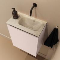 Toiletmeubel Mondiaz Ture Dlux | 40 cm | Meubelkleur Rosee | Eden wastafel Ostra Rechts | Zonder kraangat