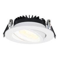 Rome LED inbouwspot - Kantelbaar - IP44 waterdicht - 6 Watt 430 lumen - 2700K warm wit - Lage inbouwdiepte 27mm - Dimbaar - Rond - Wit - Voor binnen en buiten