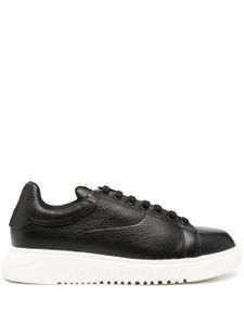 Emporio Armani baskets Tumbled en cuir - Noir