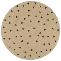 Vloerkleed handgemaakt met driehoek print 120 cm jute