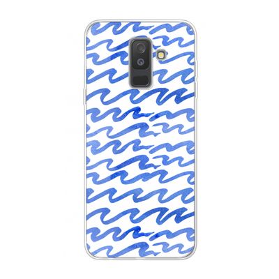 Blauwe golven: Samsung Galaxy A6 Plus (2018) Transparant Hoesje