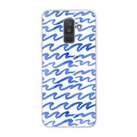 Blauwe golven: Samsung Galaxy A6 Plus (2018) Transparant Hoesje