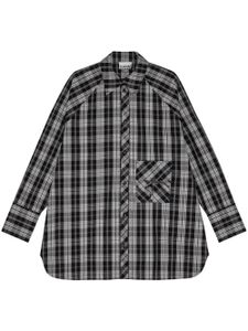 GANNI chemise volantée à motif tartan - Noir