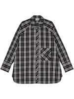 GANNI chemise volantée à motif tartan - Noir