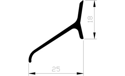 Lekdorpelprofiel alu brute 25x18mm (2mtr)