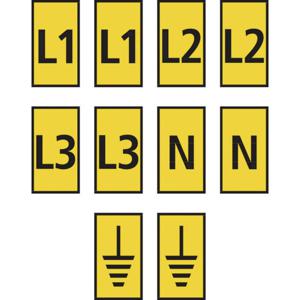 HellermannTyton WIC2-L1,L2,L3,N,Earth-PA66-YE (1000) Markeerclip Opdruk Erde 561-02303