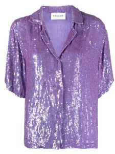 P.A.R.O.S.H. chemise brodée de sequins à manches courtes - Violet