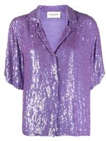 P.A.R.O.S.H. chemise brodée de sequins à manches courtes - Violet