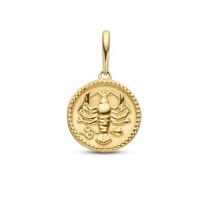 Minimalistische sterrenbeeld bedel - 14K GOUD - Cancer - kreeft - Goud