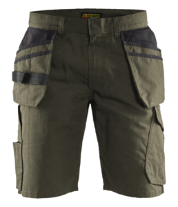 Blåkläder Service short met spijkerzakken 14941330 | Groen/Zwart | Maat 58 - 7330509688588