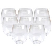 Depa Drinkglas - 8x - transparant - onbreekbaar kunststof - 390 ml - Drinkglazen - thumbnail