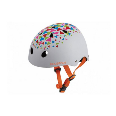 Polisport urban radical fietshelm s 53-55cm triangles wit/goudanje