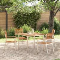 Tuinstoel 4 pcs Bruin 56 x 54.5 x 87cm Massief teakhout