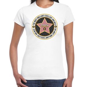Cadeau t-shirt voor dames - coach - wit - bedankje - verjaardag 2XL  -