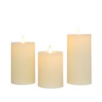 Stompkaars-USB wax d7,5 cm ivoor set van 3 - Annas collection