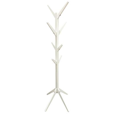 Home Deco Factory Kapstok - wit - hout - 8 haken - 178 cm - staand