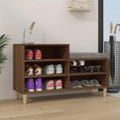 Schoenenkast 102x36x60 cm bewerkt hout bruin eikenkleur
