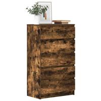 Ladekast 60x36x103 cm bewerkt hout gerookt eikenkleurig