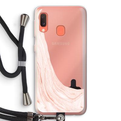 Peach bath: Samsung Galaxy A20e Transparant Hoesje met koord