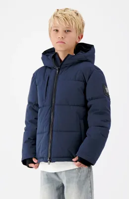 Black Bananas Sonik Plate Puffer Winterjas Kids Donkerblauw - Maat 116 - Kleur: Donkerblauw | Soccerfanshop