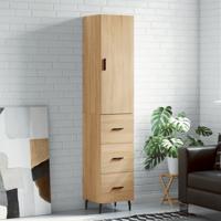 Hoge kast 34,5x34x180 cm bewerkt hout sonoma eikenkleurig