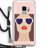 Red lips: Samsung Galaxy S9 Transparant Hoesje met koord