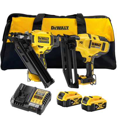 DeWalt DCK246P2-QW Accu Afwerktacker DCN660 en Constructietacker DCN930 | 18v 5.0Ah in tas - DCK246P2-QW