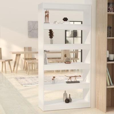 Boekenkast/kamerscherm 80x30x166 cm bewerkt hout wit