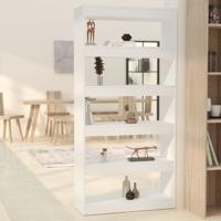 Boekenkast/kamerscherm 80x30x166 cm bewerkt hout wit