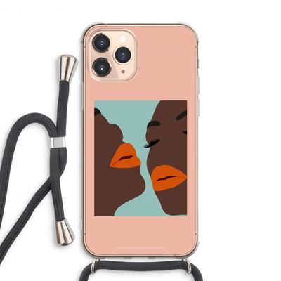 Orange lips: iPhone 11 Pro Max Transparant Hoesje met koord