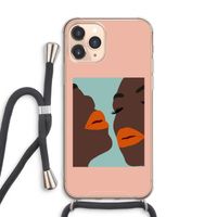 Orange lips: iPhone 11 Pro Max Transparant Hoesje met koord