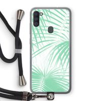Palmbladeren: Samsung Galaxy A11 Transparant Hoesje met koord