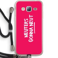 Neuters (roze): Samsung Galaxy J3 (2016) Transparant Hoesje met koord