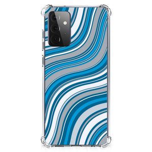 Samsung Galaxy A72 4G/5G Doorzichtige Silicone Hoesje Waves Blue