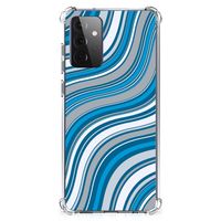 Samsung Galaxy A72 4G/5G Doorzichtige Silicone Hoesje Waves Blue - thumbnail